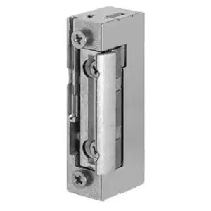 Professionale Blocchetto elettrico AGB simmetrico 12V, con memoria apertura e con leva sblocco manuale, larghezza 16mm per porta in acciaio finitura nichelato