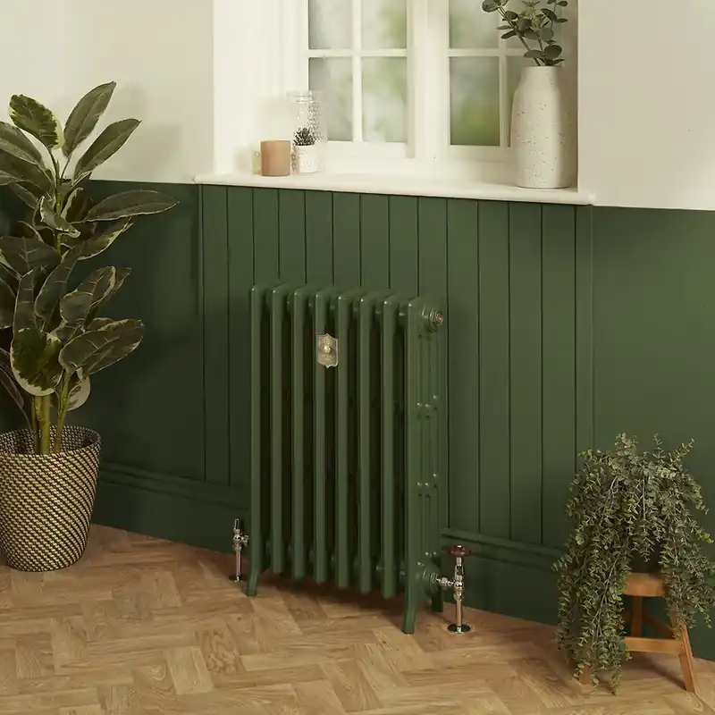Nuovo Arrivo Radiatore Tradizionale in Ghisa a 4 Colonne - Alto 660mm - Finitura Verde Duck Green di Farrow & Ball - Isabel