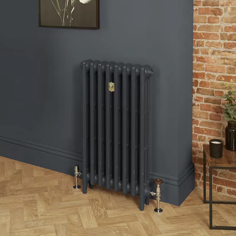 Nuova Collezione Radiatore Tradizionale in Ghisa a 3 Colonne - Alto 760mm - Finitura Grigio Scuro Railings di Farrow & Ball - Mercury