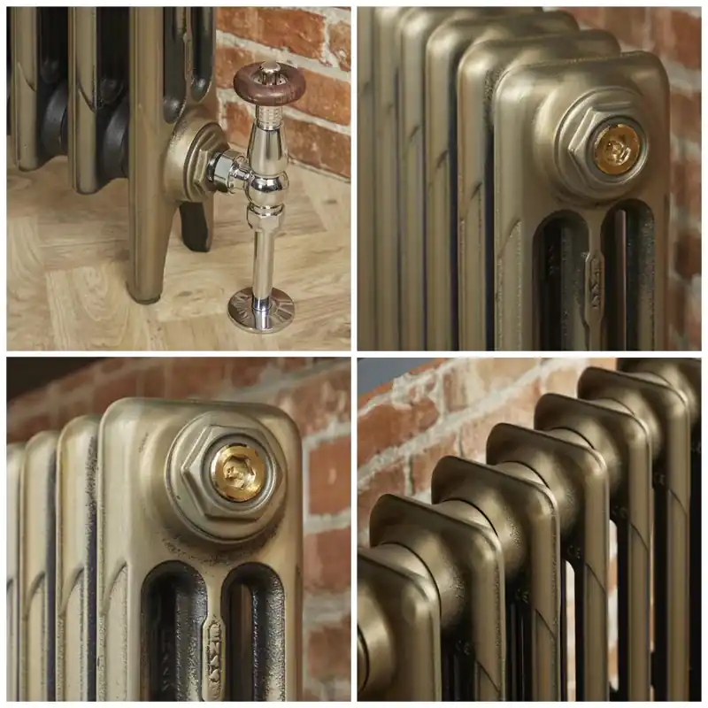 Di Tendenza Radiatore Tradizionale in Ghisa a 3 Colonne - Alto 860mm - Finitura Ottone Naturale - Mercury