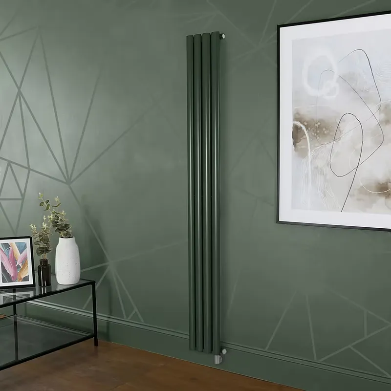 Occasione Radiatore Elettrico di Design Verticale Verde (Evergreen) - Scelta di Dimensioni, Termostato e Copri Cavi - Revive - ECOSO by Hudson Reed