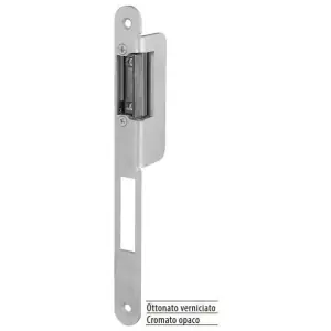Incontro AGB modello OPERA-SICUREZZA SL 22x238 sinistro ala parziale compreso blocchetto elettrico 12V, con memoria apertura e con leva sblocco manuale per porta in acciaio finitura cromato opaco Must-Have