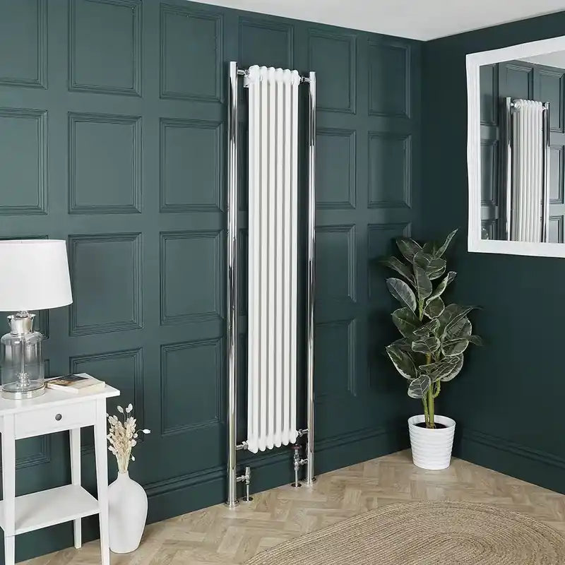 Radiatore a Colonna Verticale Doppio Tradizionale – Diverse Misure e Colore Tubi di Estensione – Bianco - Regent Affare