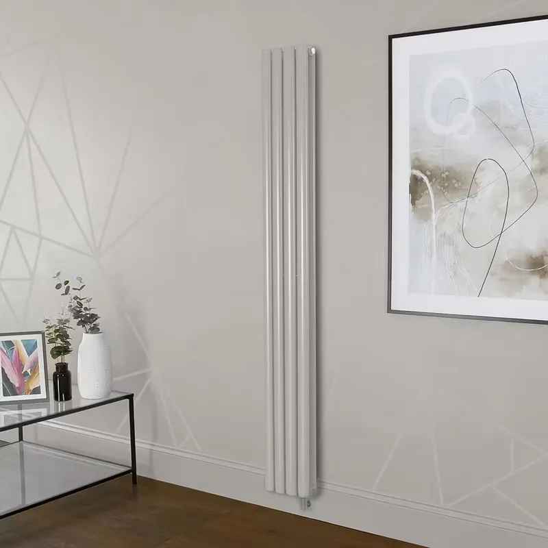 Professionale Radiatore Elettrico di Design Verticale Bianco (Pearl White) - Scelta di Dimensioni, Termostato e Copri Cavi - Revive