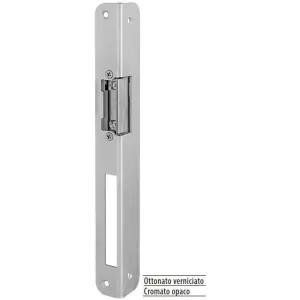 Incontro AGB modello SICUREZZA 25x250 sinistro ala totale compreso blocchetto elettrico 12V, con memoria apertura e con leva sblocco manuale per porta in acciaio finitura cromato opaco Compra Oggi Stesso