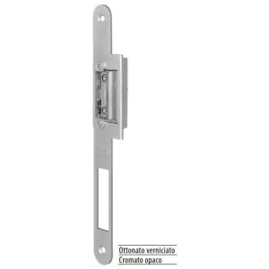 Incontro AGB modello OPERA-SICUREZZA SL 22x238 destro porta a filo compreso blocchetto elettrico 12V per porta in acciaio finitura cromato opaco Reso Gratuito