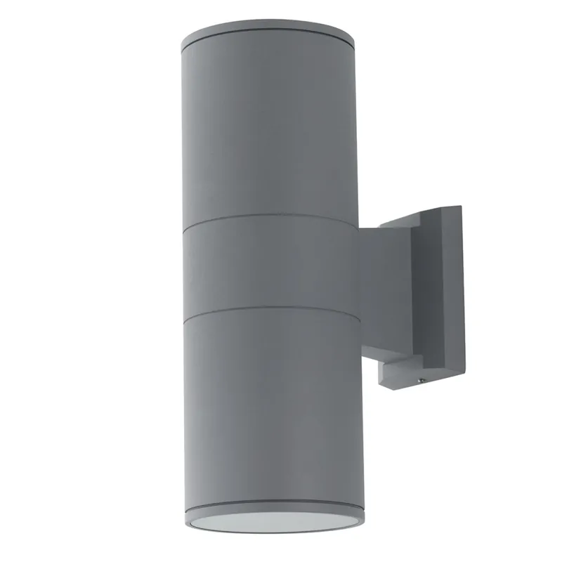 Applique da parete per esterno 2x60W E27 a doppia emissione argento Gazza Prezzo Scontato