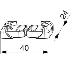 Popolare Terminale MAICO in plastica per scontro ad angolo 24x8 A12 battuta liscia/24 24xmm S mm nero