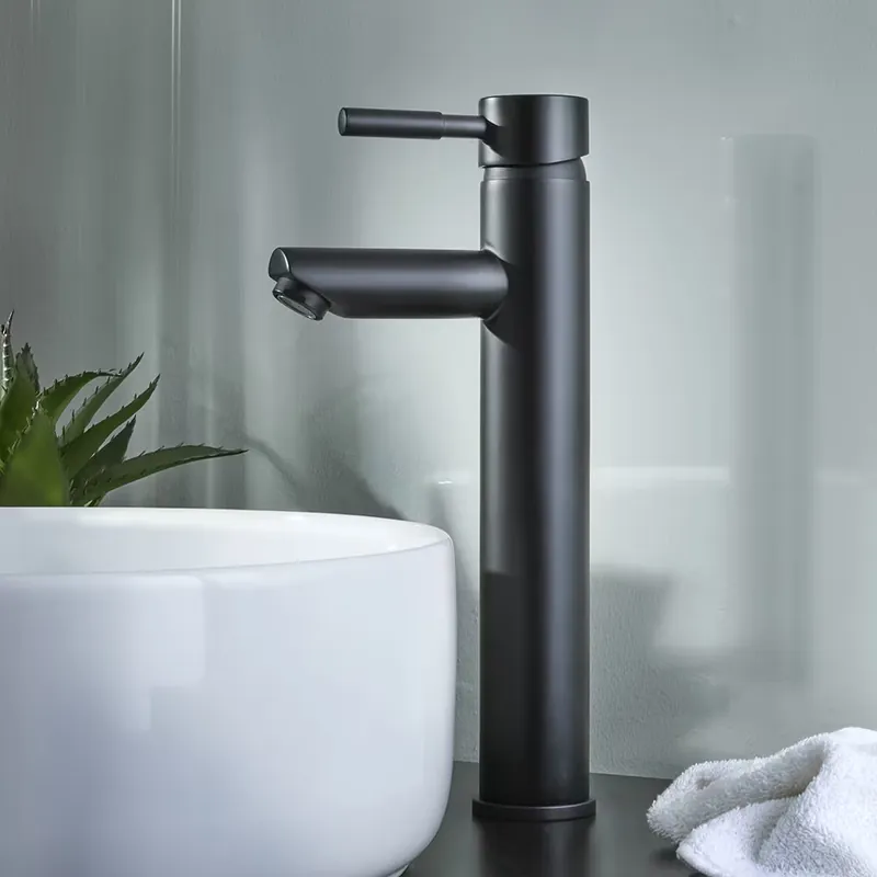 Consegna Rapida Miscelatore Rotondo Alto per Lavabo Monoforo - Scelta di Finiture