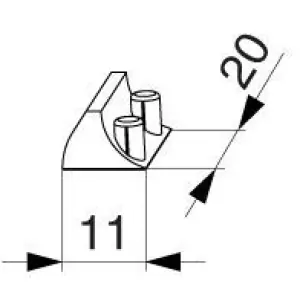 Vendita Finale Terminale MAICO in plastica per scontro battuta liscia PB 20 scostamento 9 S 0mm argento