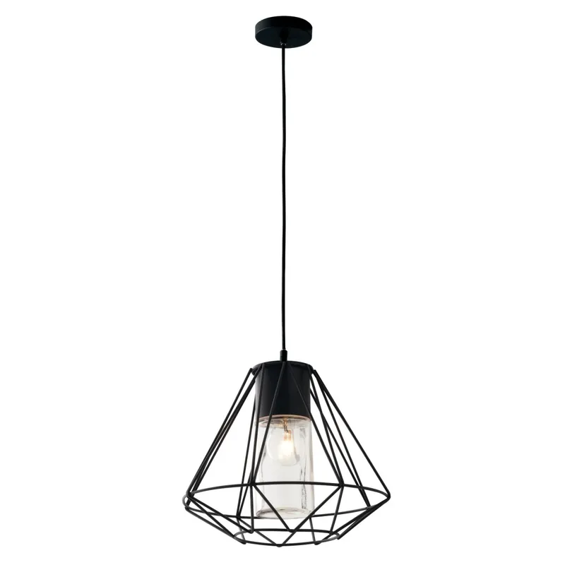 Lampadario a sospensione 60W E27 nero Drax A Buon Prezzo