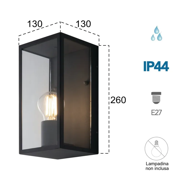 Ordina Subito Applique da parete per esterno 60W E27 antracite Gastly