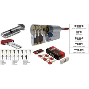 Cilindro AGB modello U-TECH PS pomolo/chiave con sistema a cifratura speciale KA misura P35/10/25 per portoncino in ottone nichelato opaco Acquista Ora