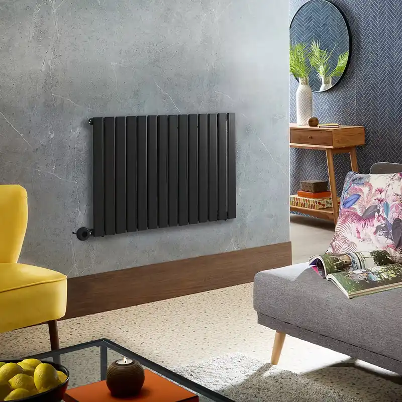 Scelto Dai Clienti Radiatore Elettrico di Design Orizzontale - Nero - 635mm Alto - Scelta di Dimensioni e Termostato Wi-Fi - Opzioni con Presa Elettrica o Cablata - Delta - ECOSO by Hudson Reed