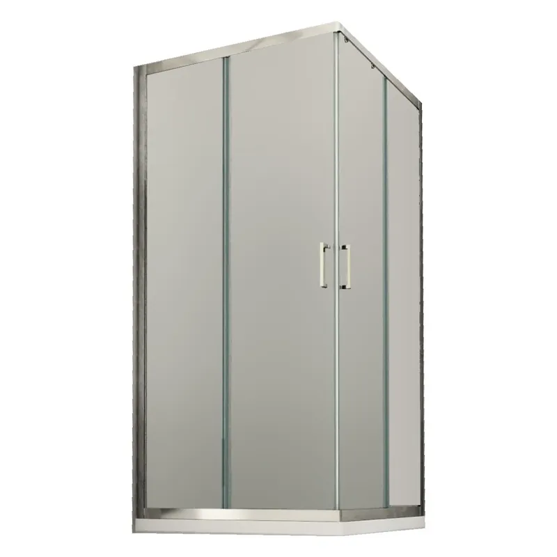 Box doccia due lati cristallo OPACO 6 mm apertura angolare profili e maniglia flat MARY Affare