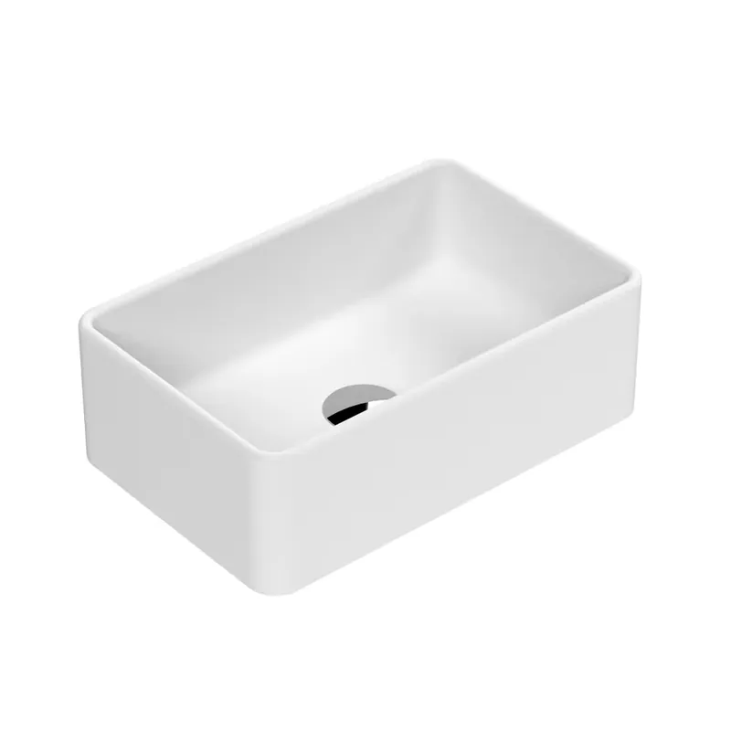 Lavabo da Appoggio Rettangolare Moderno Bianco Opaco - 365 mm x 235 mm (senza Fori per il Rubinetto) Super Prezzo