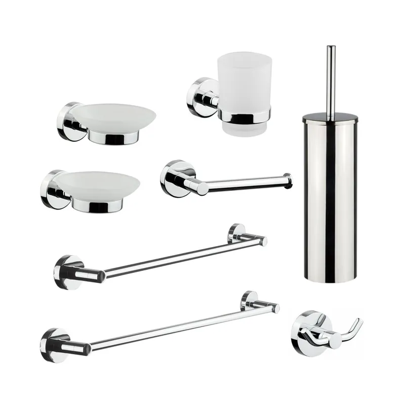Offerta Set accessori da bagno cromati in vetro satinato Venezia