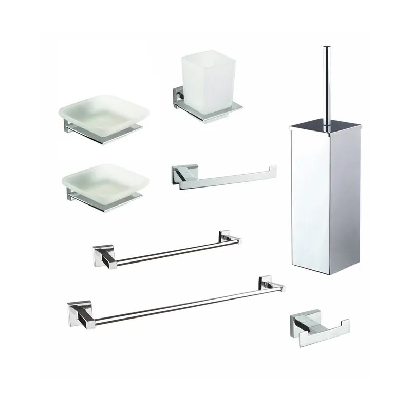 Set accessori da bagno cromati in vetro satinato Zurigo Compra Online