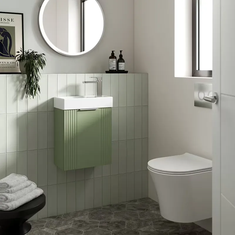 Sanitario Sospeso Moderno Rotondo senza Brida con Sedile a Chiusura Ammortizzata - Hudson Reed Popolare