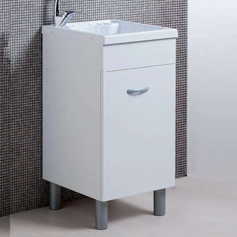 Mobile lavatoio bianco opaco 50x45 con pillozza in abs Non Perdere