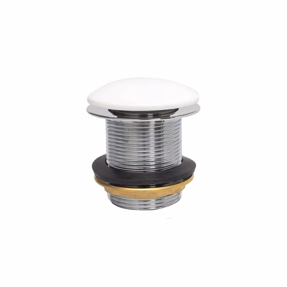 Piletta di Scarico per Vasca Click-Clack senza Troppopieno - Colore Bianco 60mm (non Scanalato) - Hudson Reed Ultime Pezzi