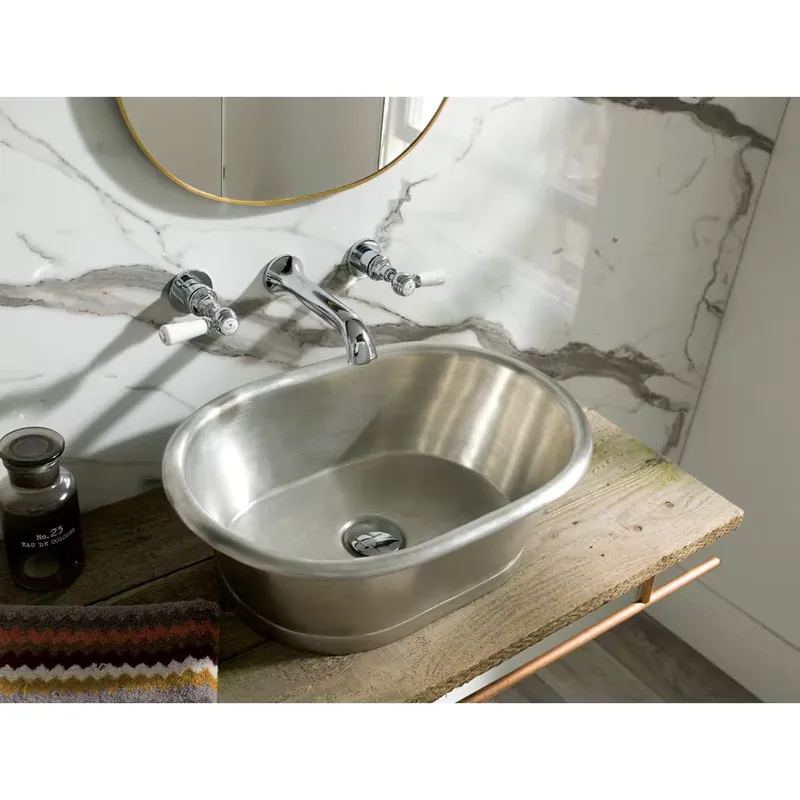 Lavabo da Appoggio in Rame in Stile Retrò - 530mm x 345mm x 180mm - (Senza Fori per il Rubinetto) - Lattina Occasione
