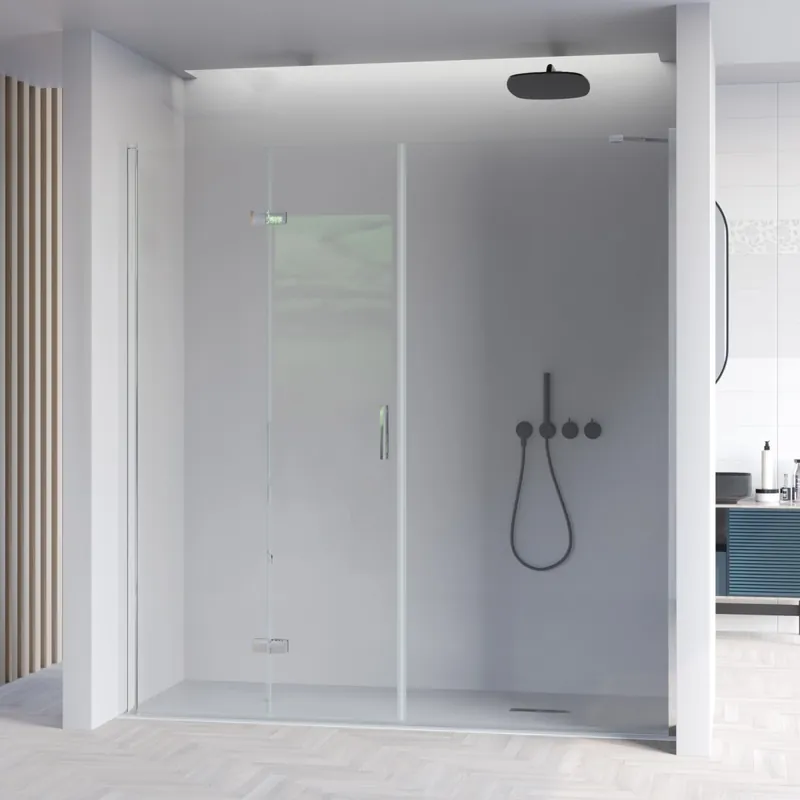 Promozione Porta doccia a soffietto senza profili in cristallo 6mm H195 REA