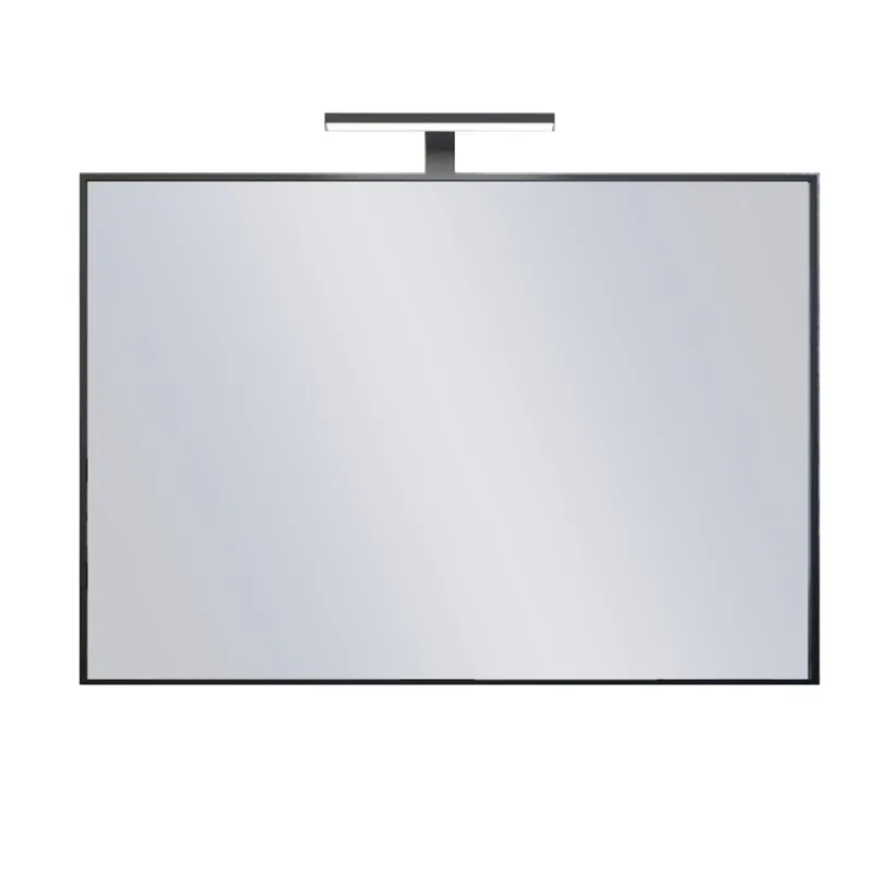 Specchio Bagno con Lampada LED Telaio Perimetrale Nero Soddisfatti O Rimborsati