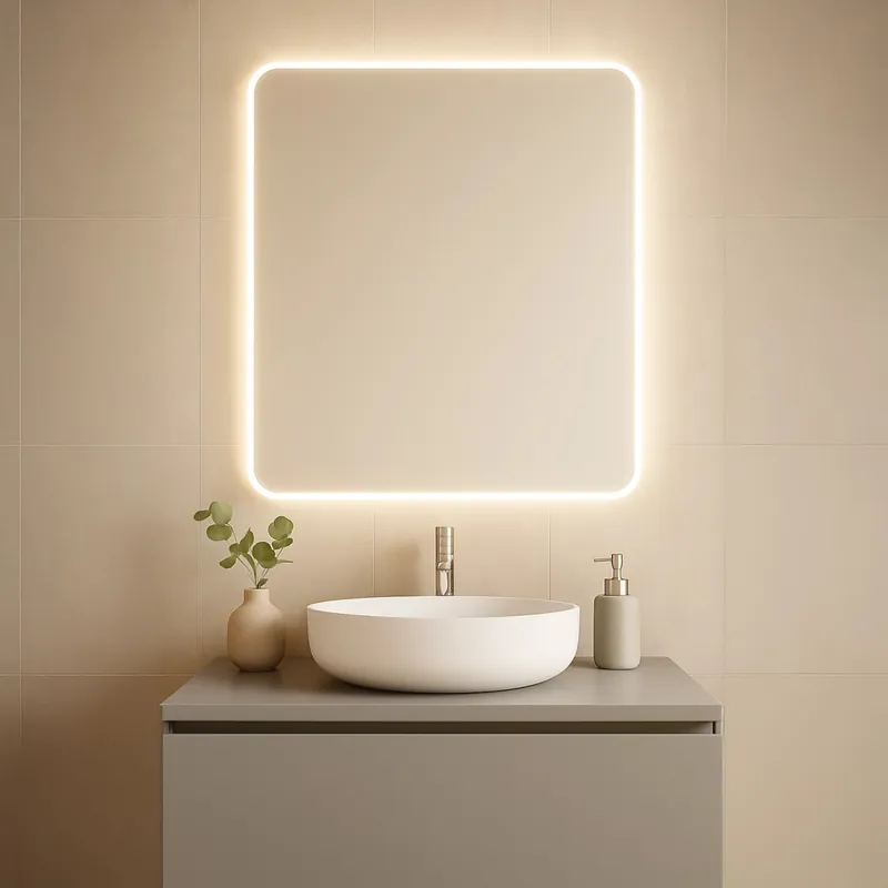 Soddisfatti O Rimborsati Specchio Bagno LED Angoli Stondati Retroilluminato