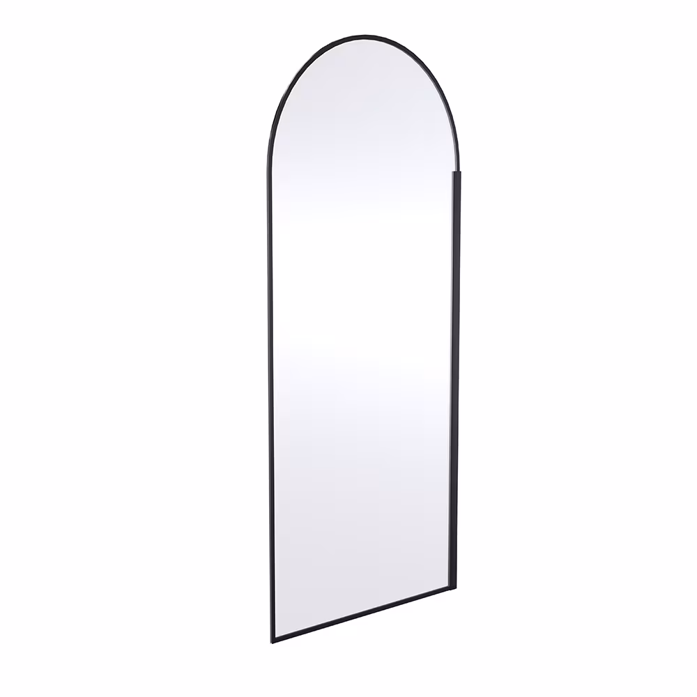 Parete Doccia Walk In con Vetro ad Arco - Telaio Nero - 1950mm - Disponibile in Diverse Dimensioni Affare