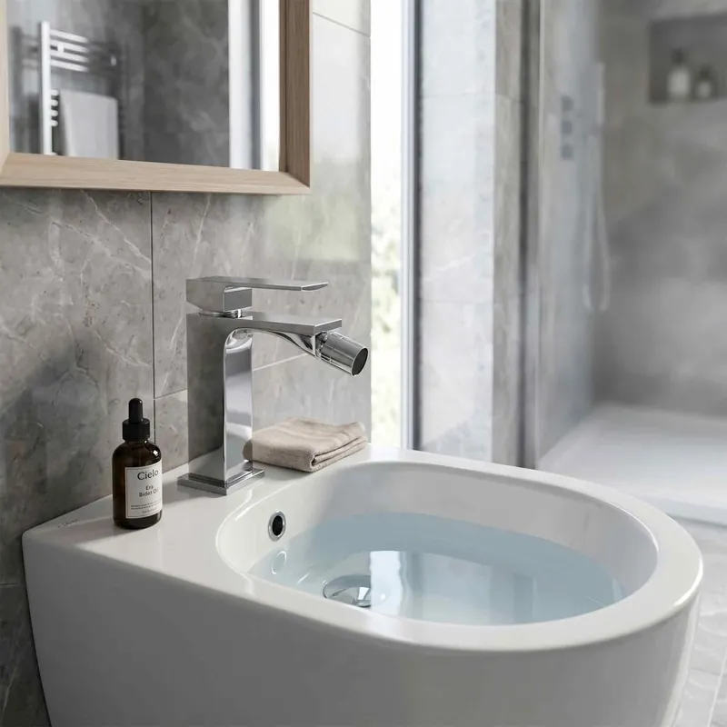 Professionale Miscelatore bidet quadrato design cromato TBOL