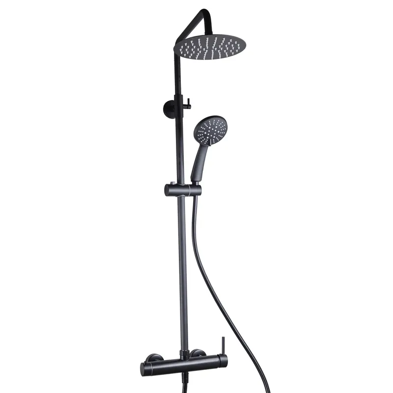 Colonna doccia nera opaca con miscelatore soffione 20cm POP Ordina Subito