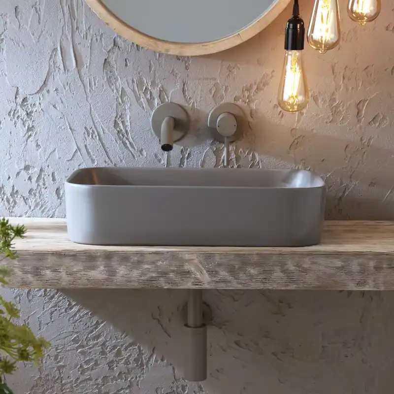 Nuova Collezione Lavabo d‘Appoggio Rettangolare - 505mm x 370mm (Senza Fori per la Rubinetteria) - Scelta di Finiture - Elements