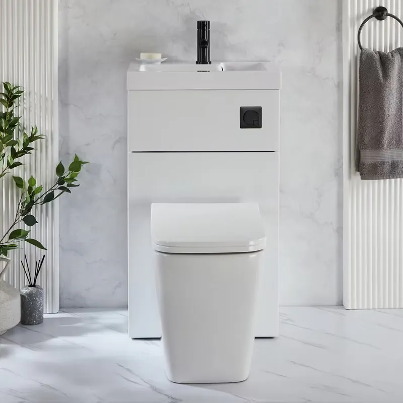Super Prezzo Set Sanitario Sanford Moderno con Lavabo Integrato - 500mm x 890mm - Scelta di Finiture - Cluo