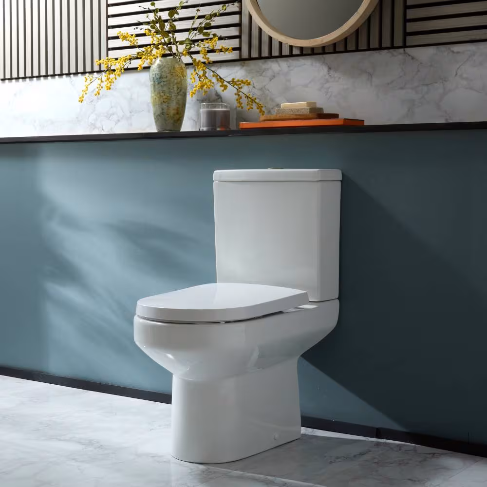 Sanitario Moderno Monoblocco con Sedile con Chiusura Ammortizzata - Scelta della Finitura del Pulsante di Scarico - Covelly Nuova Collezione