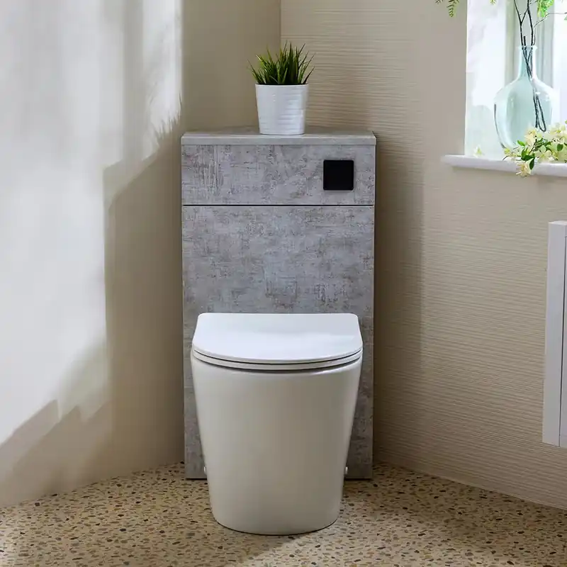 Unità WC Angolare per WC con Sanitario Colby - Scelta di FinitureScelta di Finiture per il Mobile per Sanitario e Pulsante di Scarico - Cluo Pagamento Sicuro