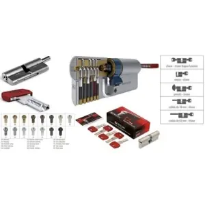 Cilindro AGB modello U-TECH PS codolo18/chiave misura 35/10/25 per portoncino in ottone nichelato opaco Offerta Speciale