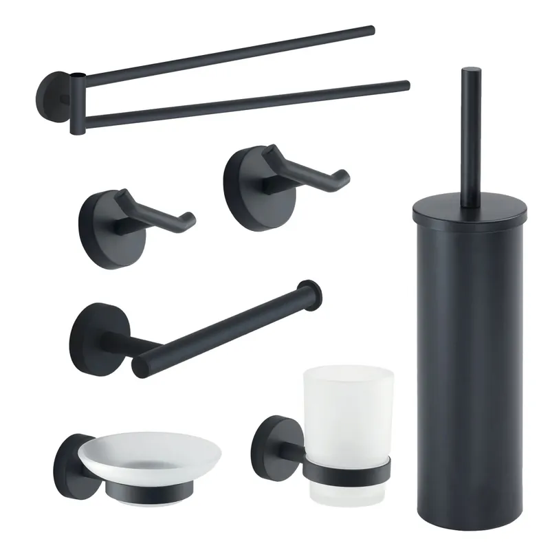 Prezzo Ridotto Set 7pz Accessori Bagno nero opaco ROSE
