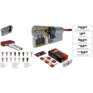 A Buon Prezzo Cilindro AGB modello U-TECH PS mezzo/chiave con sistema a cifratura speciale KA misura 05/10/55 per portoncino in ottone nichelato opaco