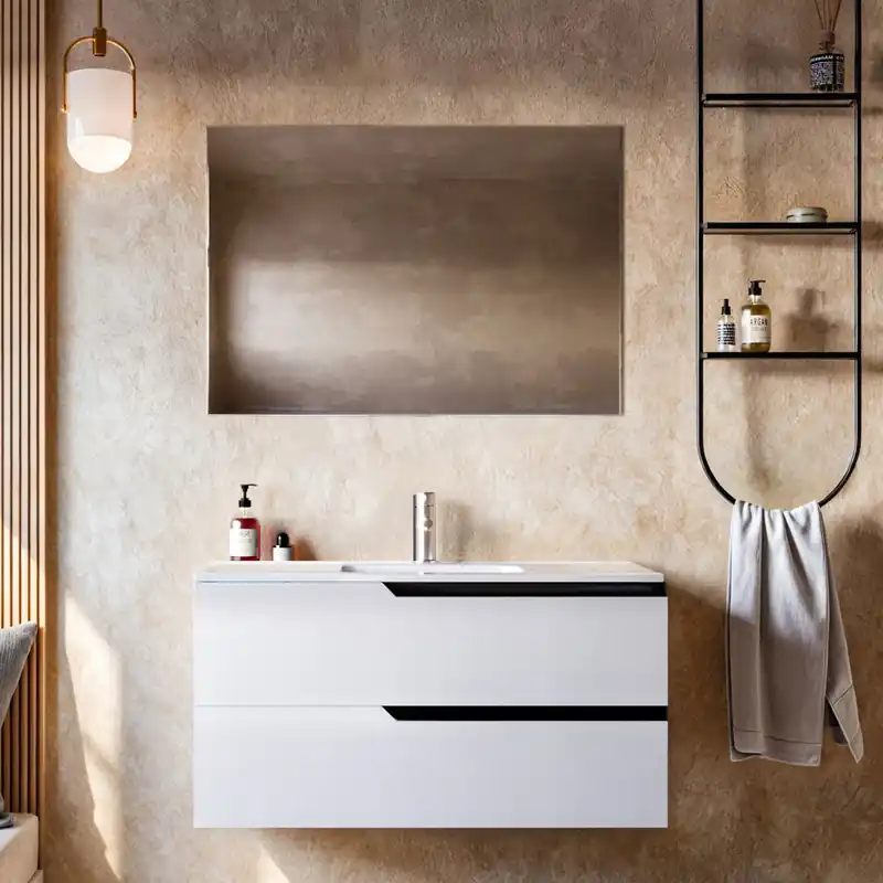 Miglior Prezzo Mobile bagno 100cm Sospeso Bianco Porcellana - JAGUAR