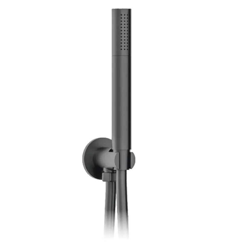 Kit Doccetta e Supporto con Presa Acqua TONDO BLACK Prezzo Di Fabbrica
