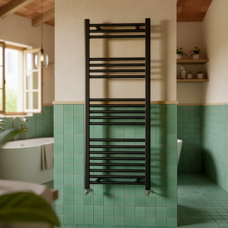Bestseller Termoarredo Scaldasalviette Bagno ad Acqua Nero 1200x500 - Interasse 450 mm SARA