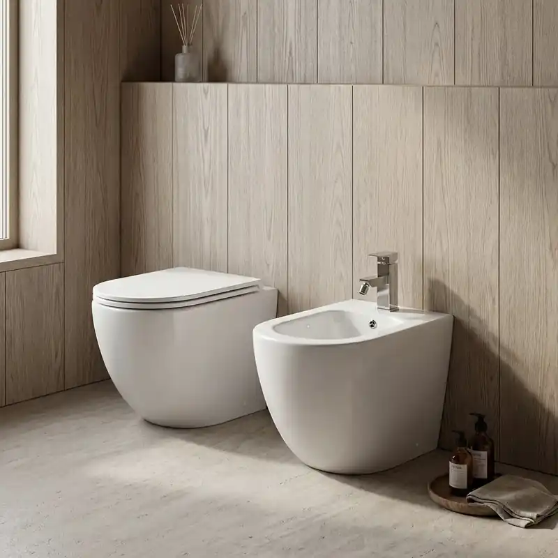 Consegna Rapida Sanitari wc e bidet rimless scarico ciclonico MOON