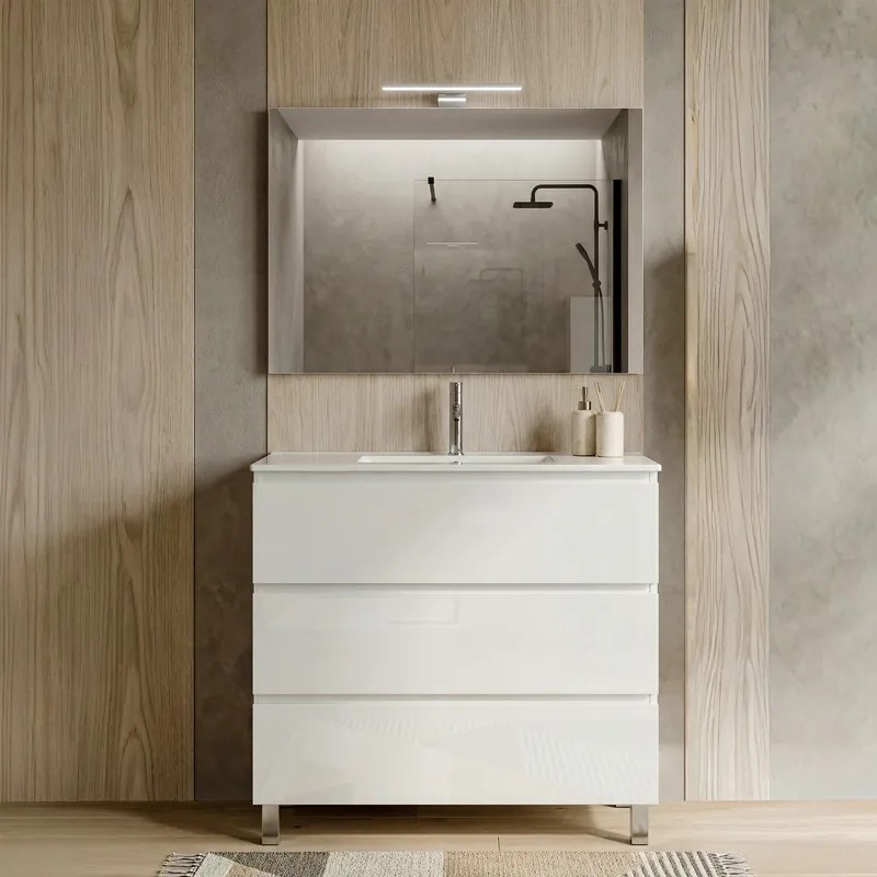 Occasione Imperdibile Mobile bagno A Terra 80cm Bianco 3 Cassetti ARMONY