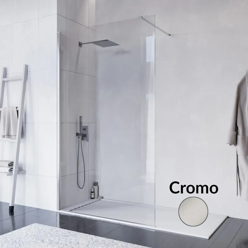 Spedito Oggi Doccia walk-in 70 cm h200 vetro 8mm anticalcare trasparente ISIDE