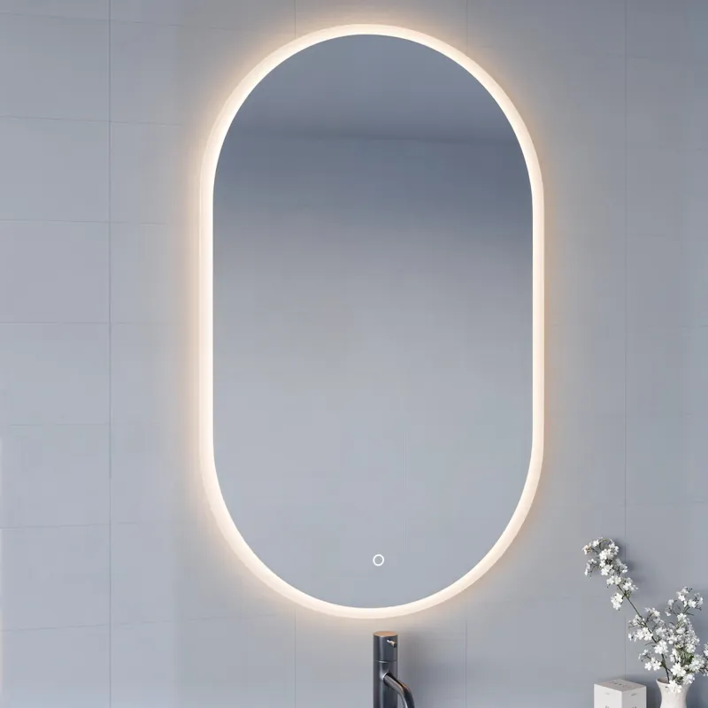 Specchio Bagno Ovale LED Touch-Screen Design Reso Gratuito