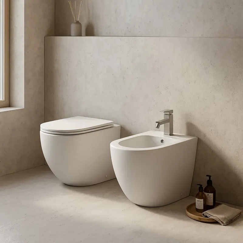 Offerta Speciale Sanitari wc e bidet bianco opaco scarico ciclonico MOON