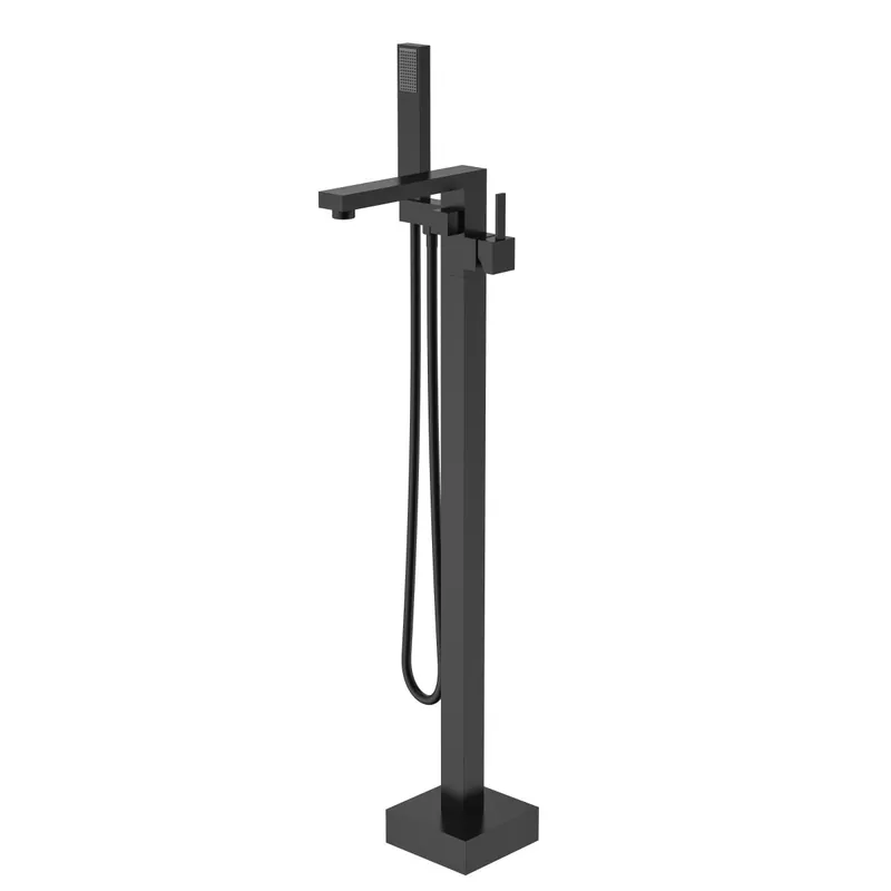 Rubinetto vasca nero a pavimento freestanding quadrata ARPELS Super Prezzo