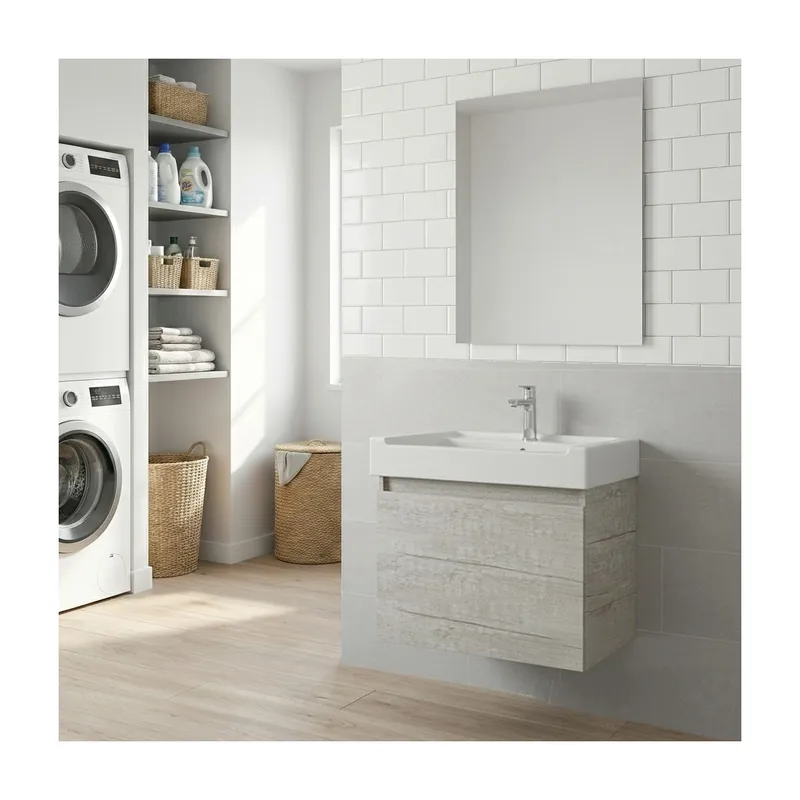 Super Prezzo Mobile Lavatoio 60×53 cm Olmo Bianco Piano Vasca Ceramica PIRANA