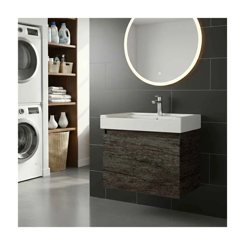 Mobile Lavatoio 60×53 cm Olmo Scuro Piano Vasca Ceramica PIRANA Direttamente Dal Produttore